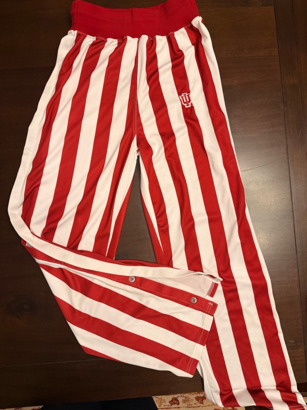 Taylor Red and White Athletic Shorts with Snap Trim